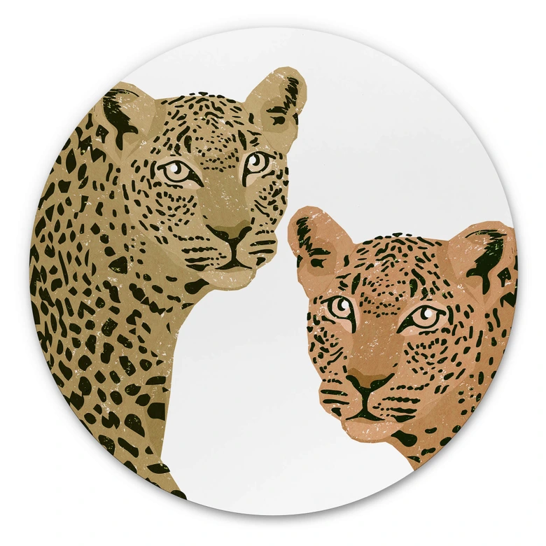 Alu-Dibond Goed Blauw - Die Leoparden - Rund 