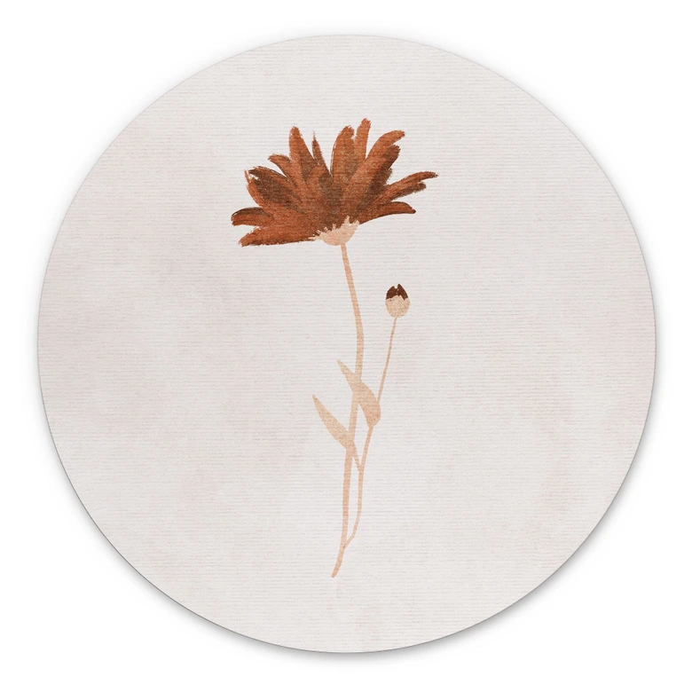 Wandbild Wildblume abstrakt - Goed Blauw - Alu-Dibond Rund 