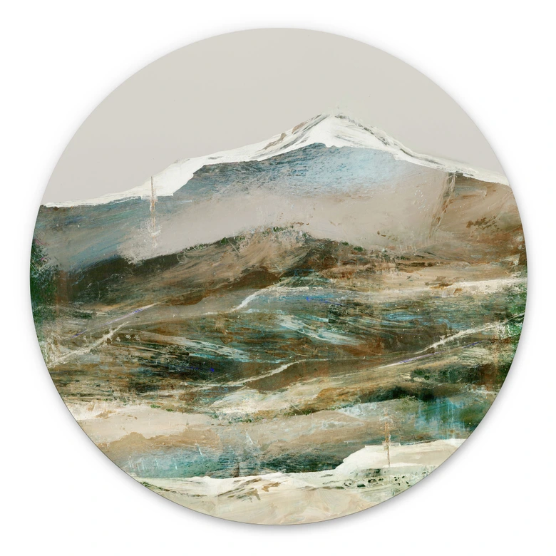 Wandbild Berge Abstrakt - Hobday - Alu-Dibond - Rund 