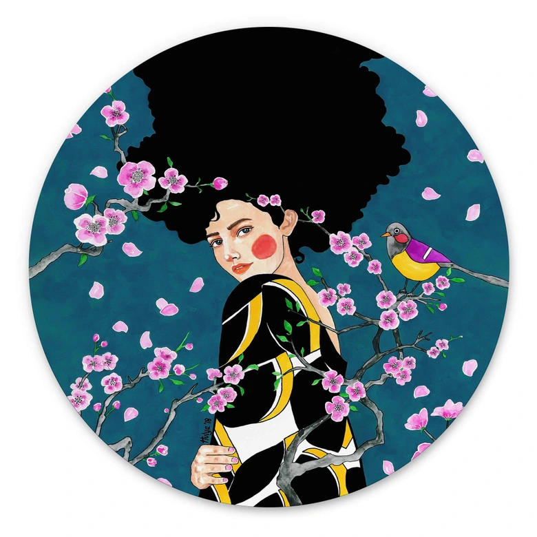 Wandbild Rund - Sie und Ich - Hülya - Alu-Dibond 