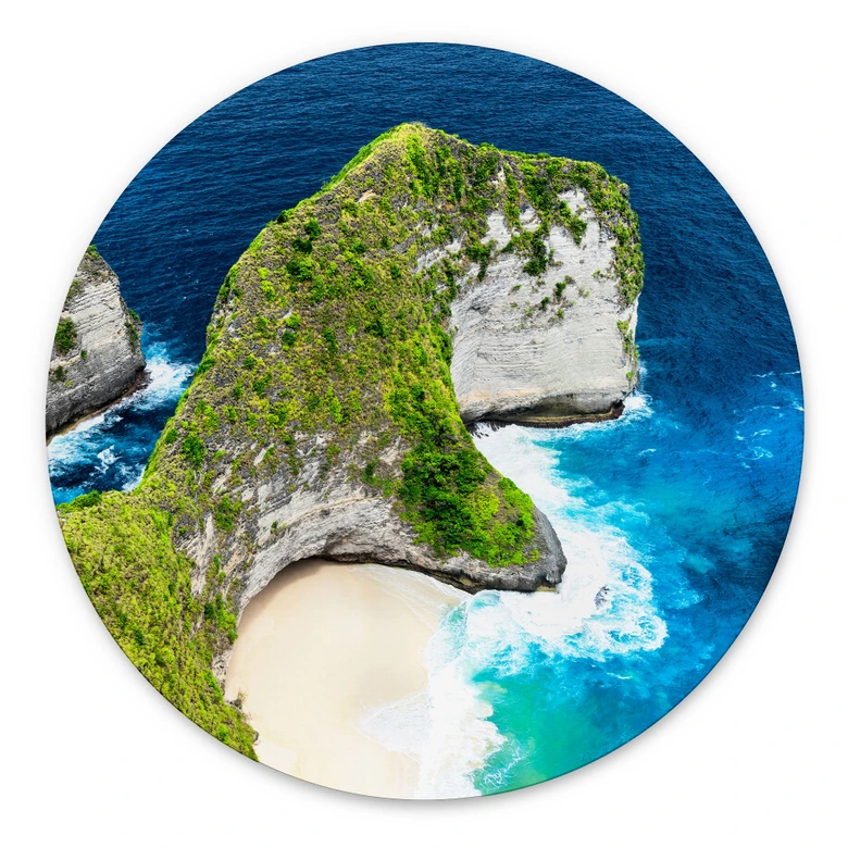 Wandbild Felsenküste von Nusa Penida - Hugonnard - Alu-Dibond Rund 