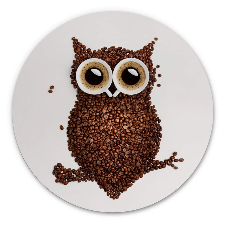 Alu-Dibond Kaffeeeule - Rund 