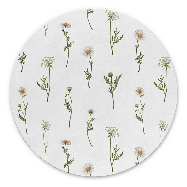 Alu-Dibond Wiesenromantik mit Feldblumen - Kikki Belle - Rund 