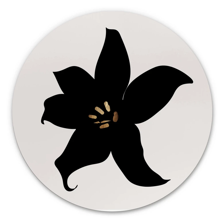 Alu-Dibond Kubistika - Dunkle Orchidee - Rund 