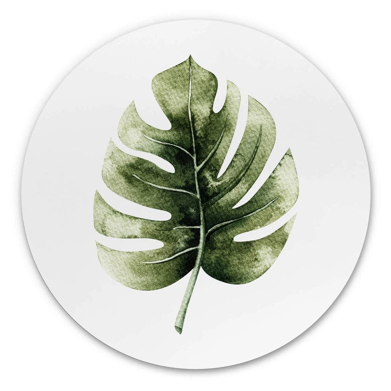 Alu-Dibond Kvilis - Monstera Leaf - Rund 