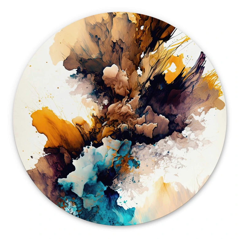 Wandbild Mauro - Farbenrausch im Herbst - Alu-Dibond Rund 