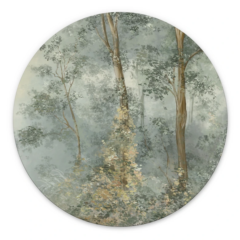 Wandbild Verwunschener Wald - Ms Tiff - Alu-Dibond - Rund 