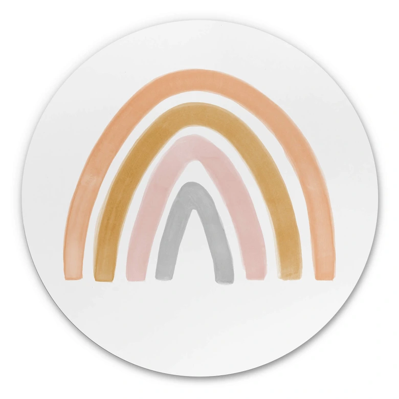 Wandcirkel Nouveauprints - Bonte Regenboog 