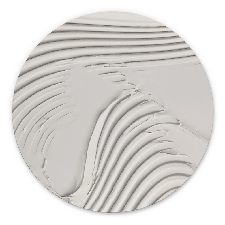 Wandbild Sanfte Strukturen in Beige - Pictufy Studio - Alu-Dibond Rund 