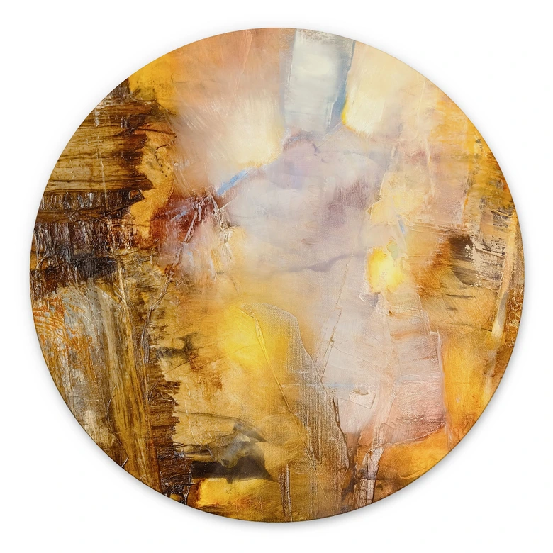 Wandbild Bernsteinlicht und Schatten - Schmucker - Alu-Dibond Rund 