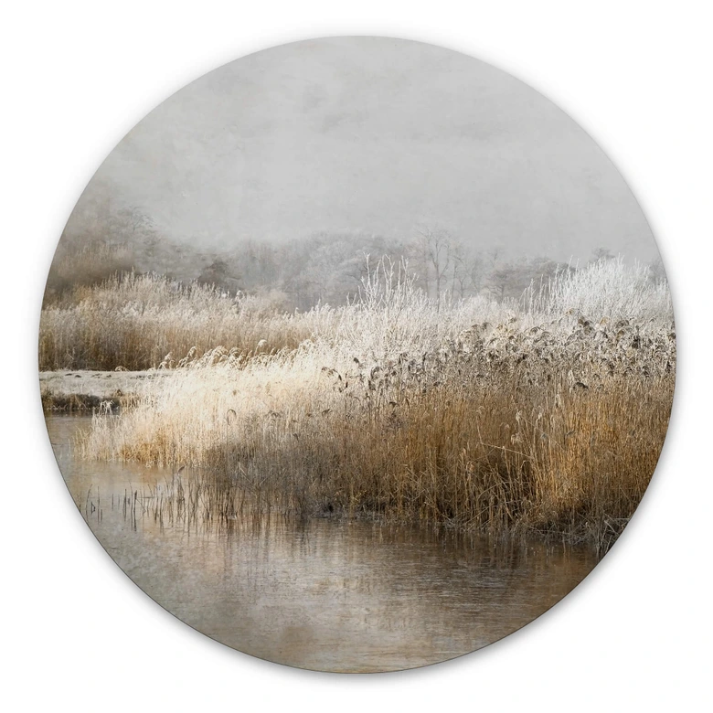 Alu-Dibond Talen - Wintermorgen - Rund 