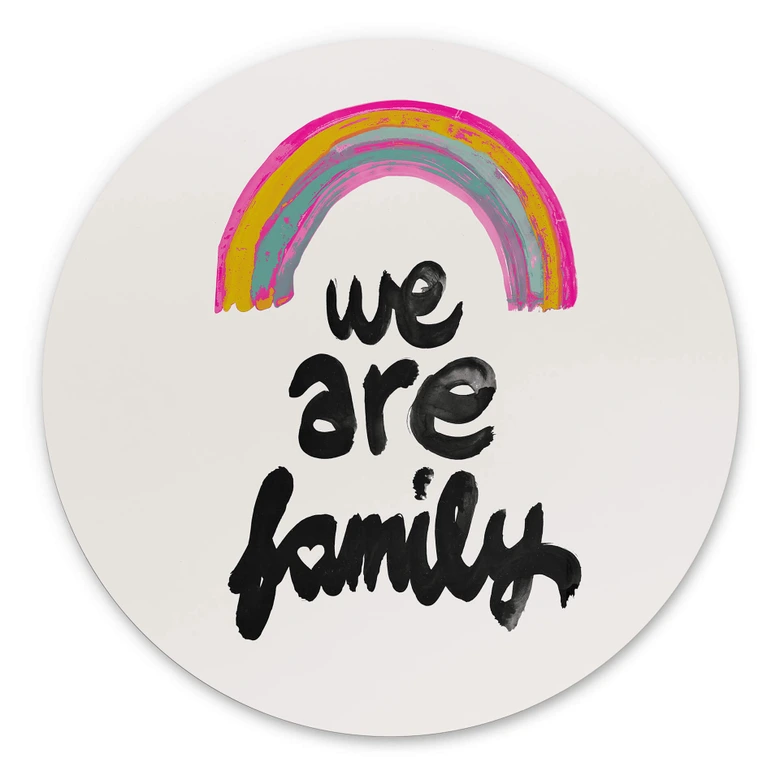 Rundes Wandbild We are family - Treechild - Alu-Dibond 