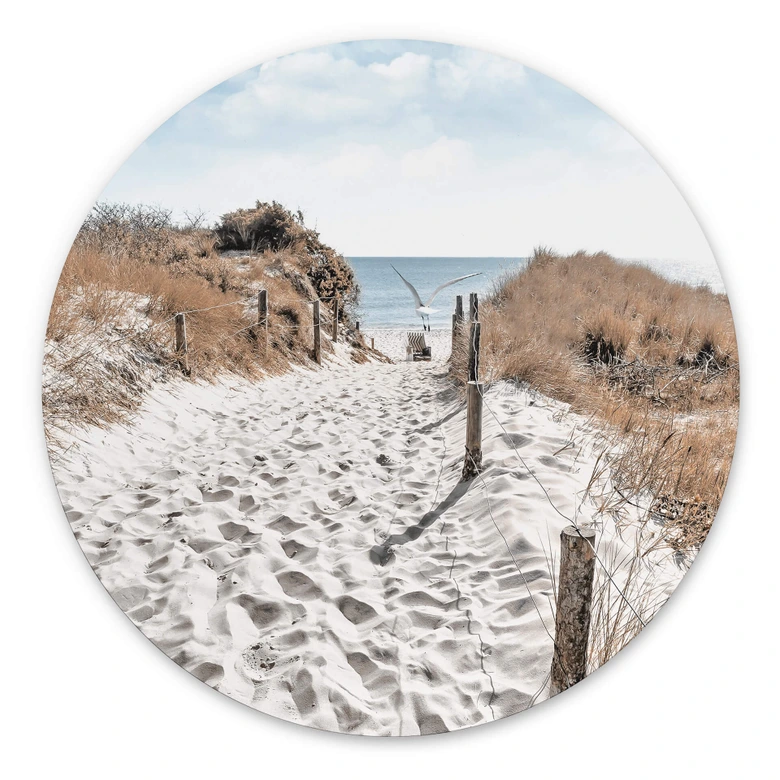 Wandbild Strandaufgang Dünen - Alu-Dibond Rund 
