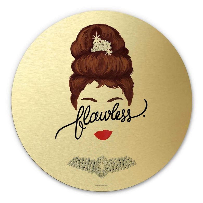 Wandbild Tohmé - Flawless Audrey - Alu-Dibond mit Goldeffekt Rund 