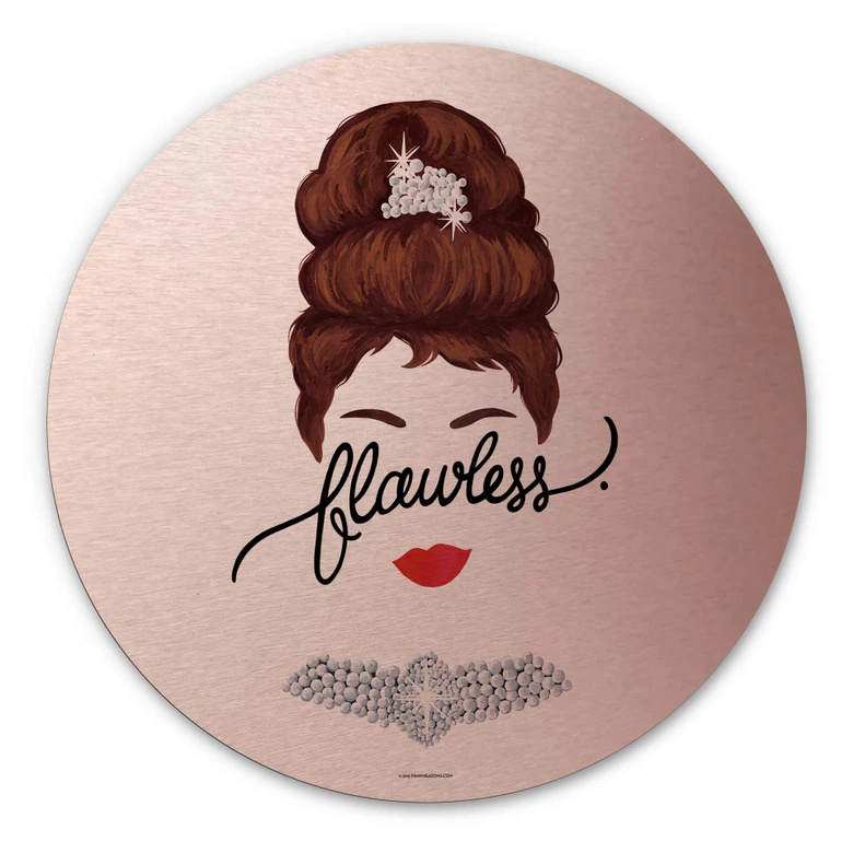 Wandbild Tohmé - Flawless Audrey - Alu-Dibond mit Kupfereffekt Rund 