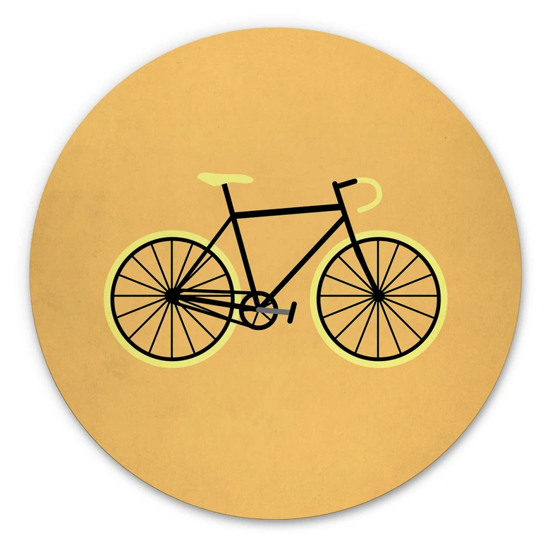 Alu-Dibond Kubistika - Fahrrad Liebe - Rund 