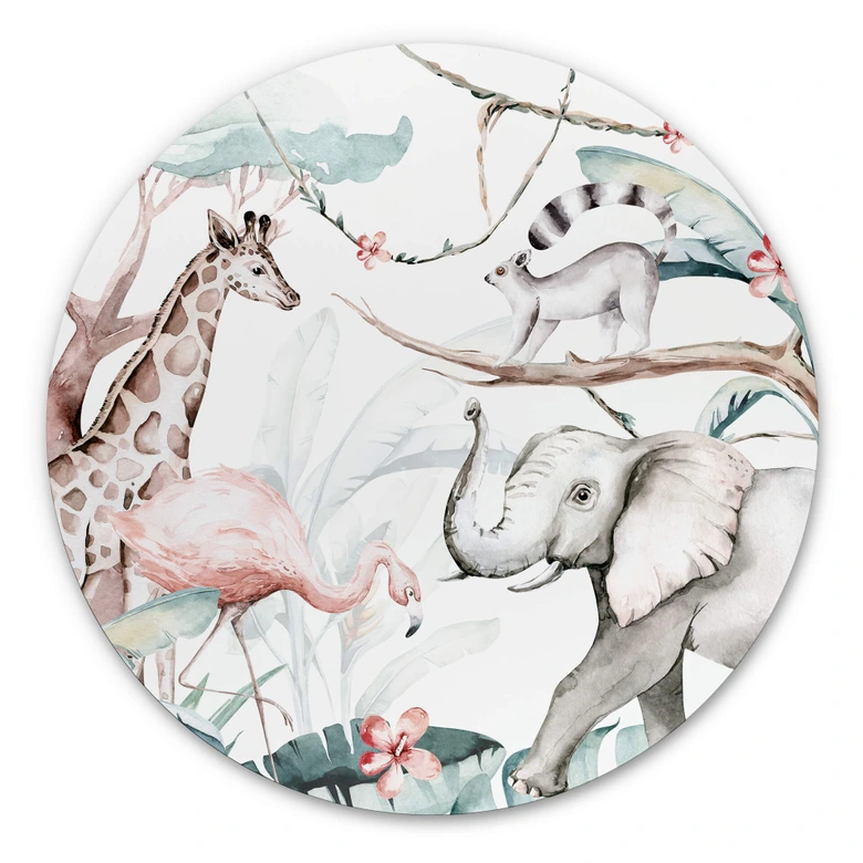 Wandcirkel Kvilis - Dierenvrienden in de Jungle 