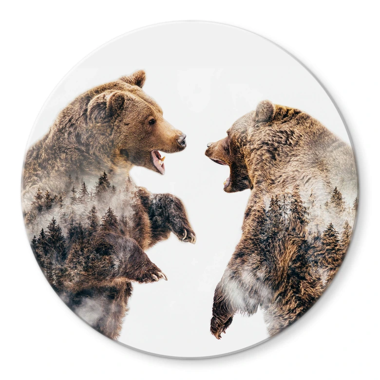 Glasbild Angyalosi - Wilder Konflikt - Rund 