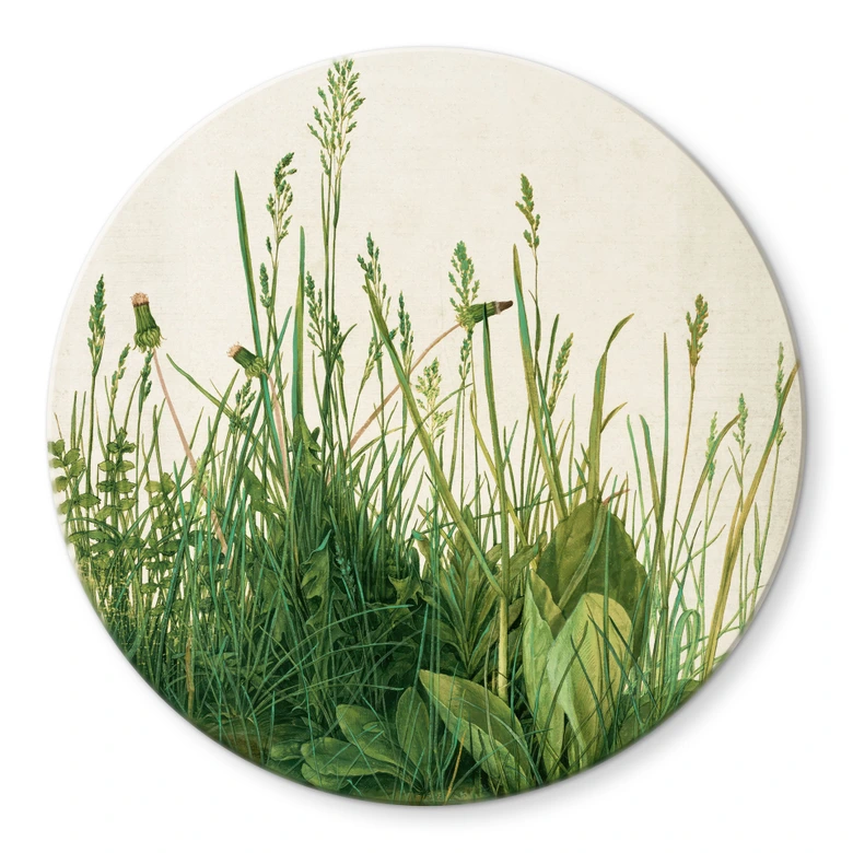 Glasbild Dürer - Das große Rasenstück 