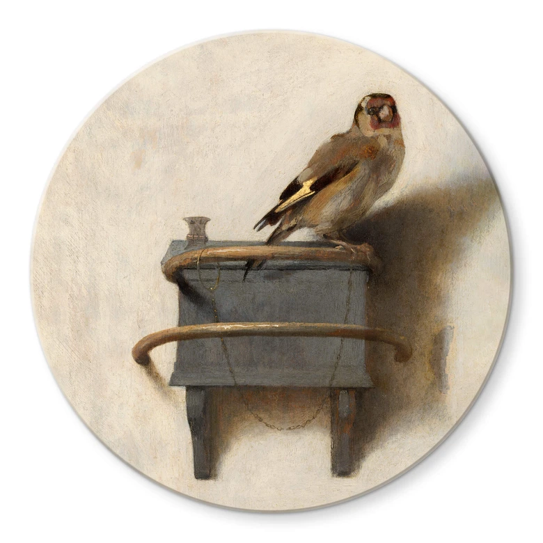 Glasbild Fabritius - Der Distelfink - Rund 