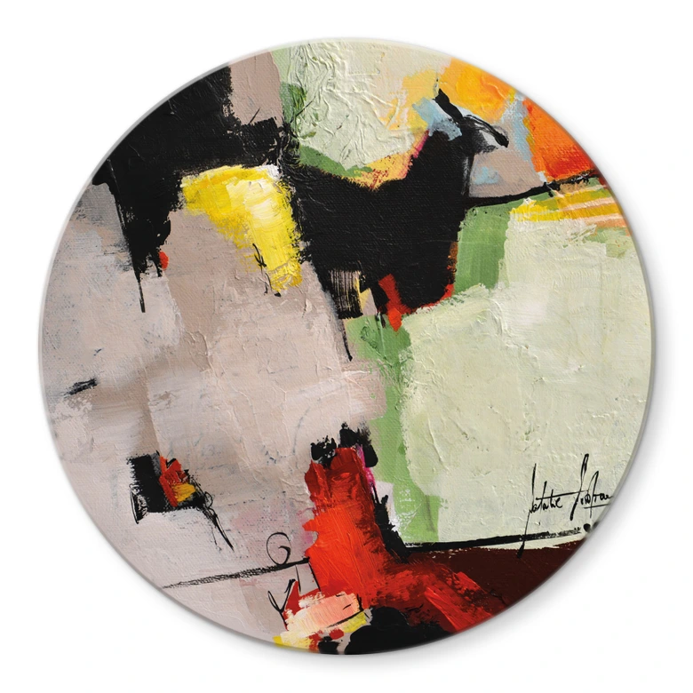 Glasbild Formen und Struktur - Fedrau - Rund 