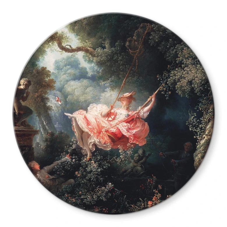 Tableau en verre Fragonnard - La balançoire - Rond 