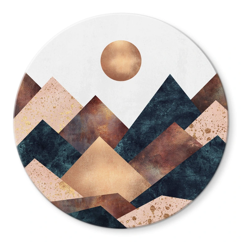 Glasbild Fredriksson - Herbst in den Bergen - Rund 