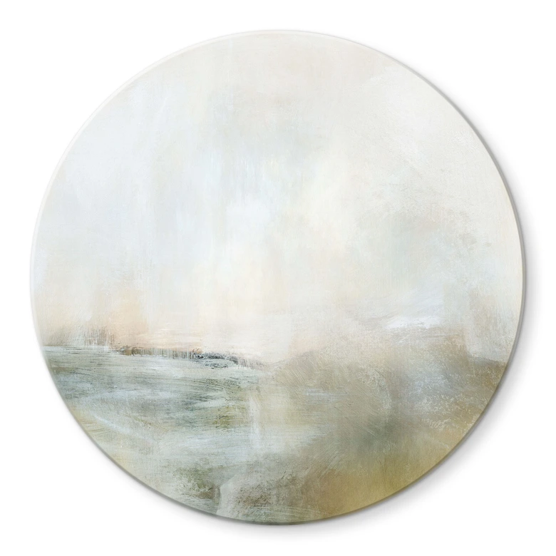 Glasbild Golden Abstrakt - Hobday - Rund 