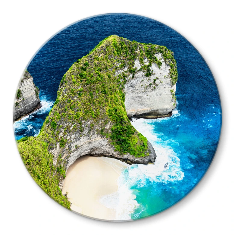 Glasbild Felsenküste von Nusa Penida - Hugonnard - Rund 