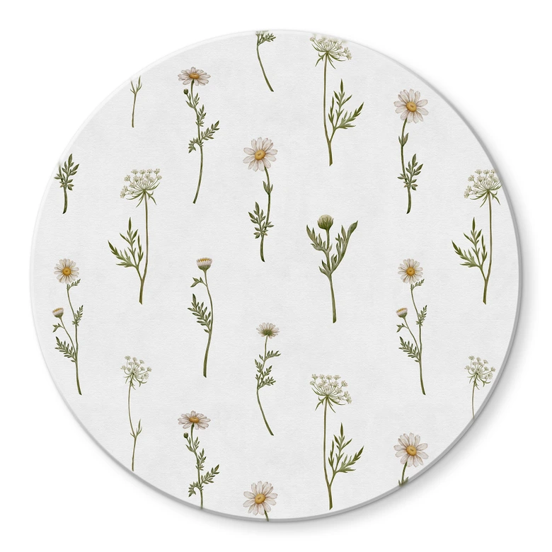 Glasbild Wiesenromantik mit Feldblumen - Kikki Belle - Rund 