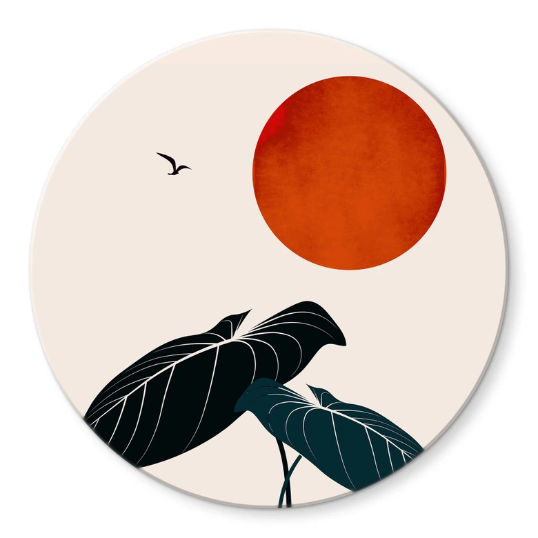 Glasbild Kubistika - Träume in der Nacht - Rund 