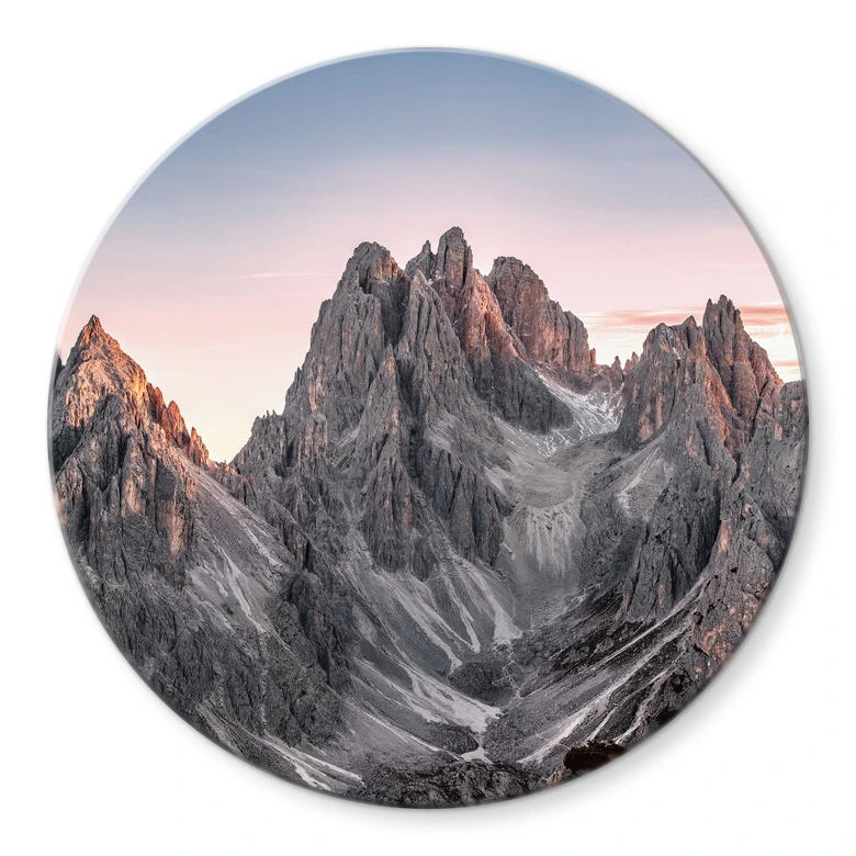 Glasbild Hohe Berge - Ling - Rund 
