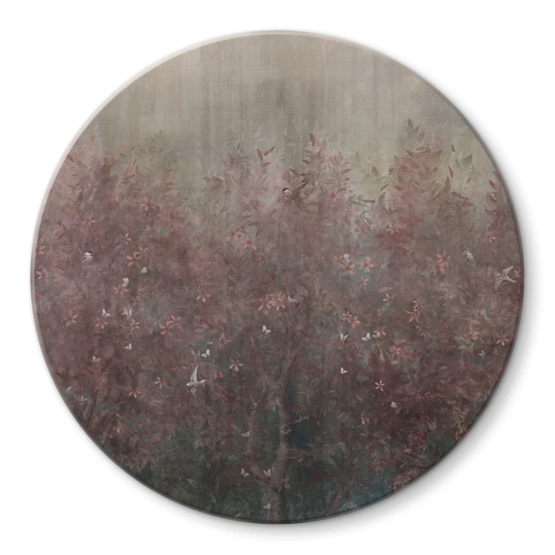 Glasbild Wald in warmen Herbsttönen - Ms Tiff - Rund 