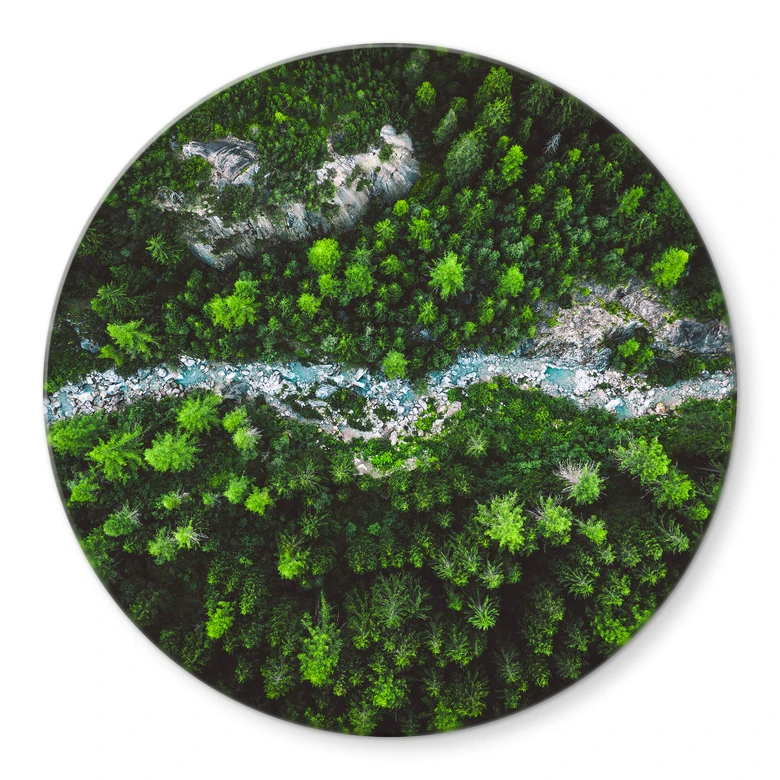 Glasbild Murko - Mutter Natur - Rund 