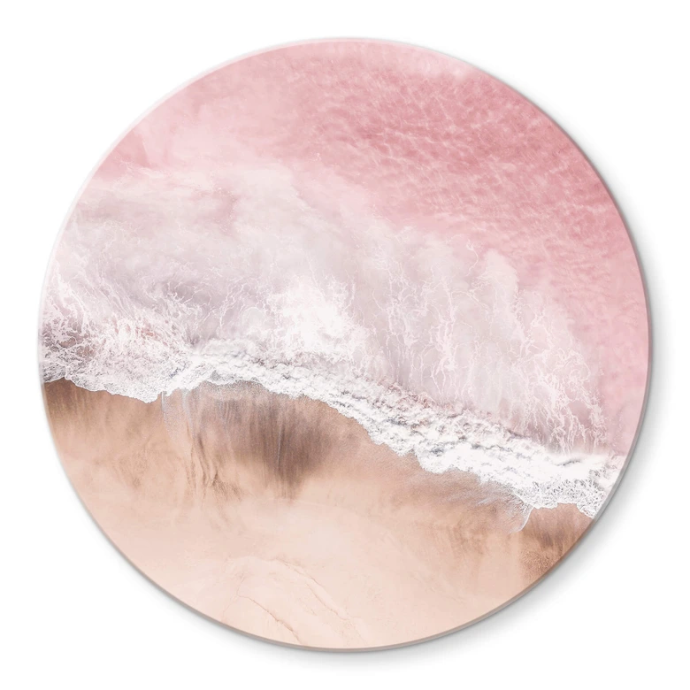 Glasbild Sisi & Seb - Pinkes Meer - Rund 