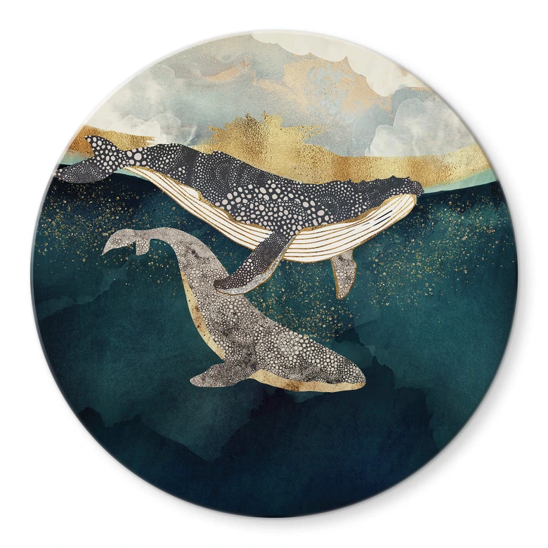 Glasbild SpaceFrog Designs - Verbundenheit - Rund 