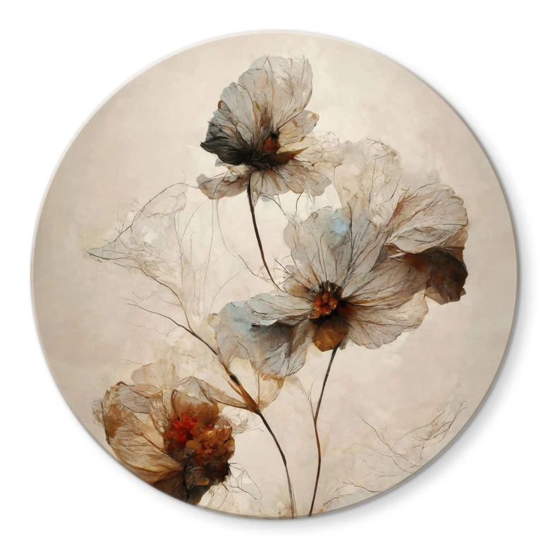 Glasbild Trockenblumen - Eleganz der Vergänglichkeit - Treechild - Rund 