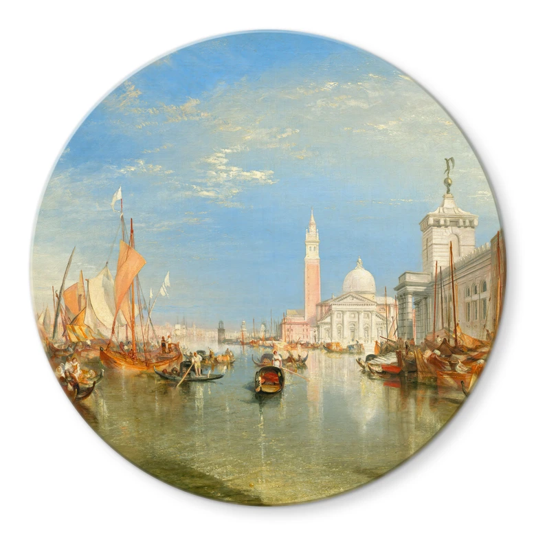 Glasbild Turner - Venedig, Dogana und S. Giorgio Maggiore - Rund 