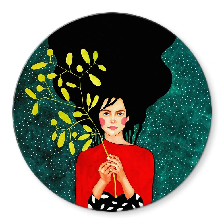 Glasbild Hülya - Existenz - Rund 