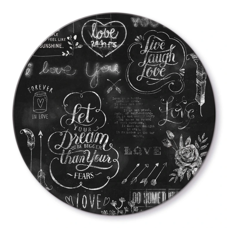 Glasbild World of good feelings - Rund 