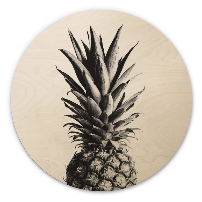 Holzbild 1X Studio - Ananas - Rund 
