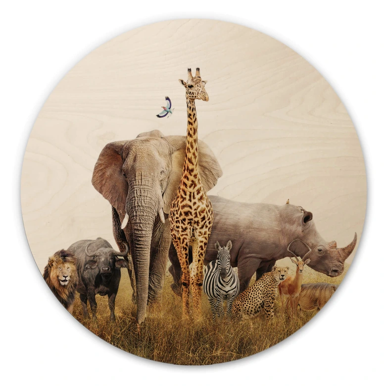 Holzbild Afrikanische Tiere - Rund 