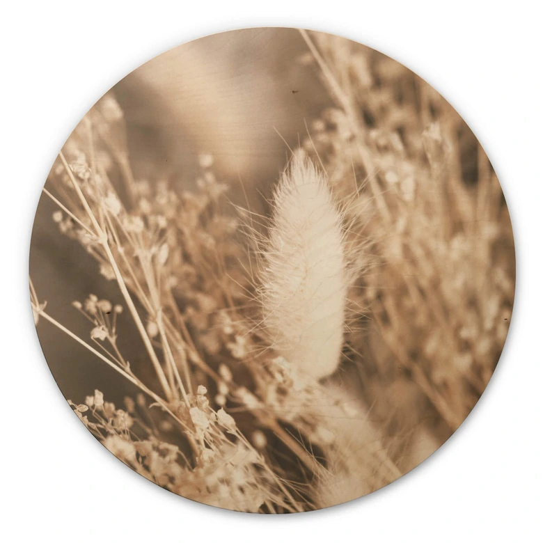 Cuadro de madera Annie - manojo de hierbas - redondo 