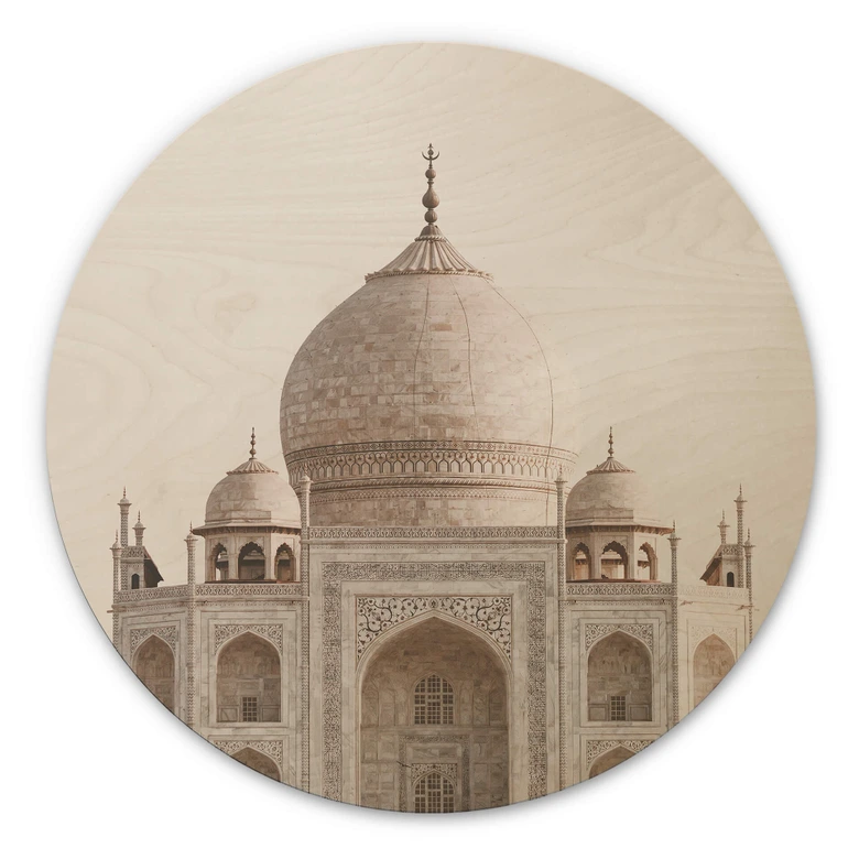 Tableau sur bois rond Annie - Taj Mahal 