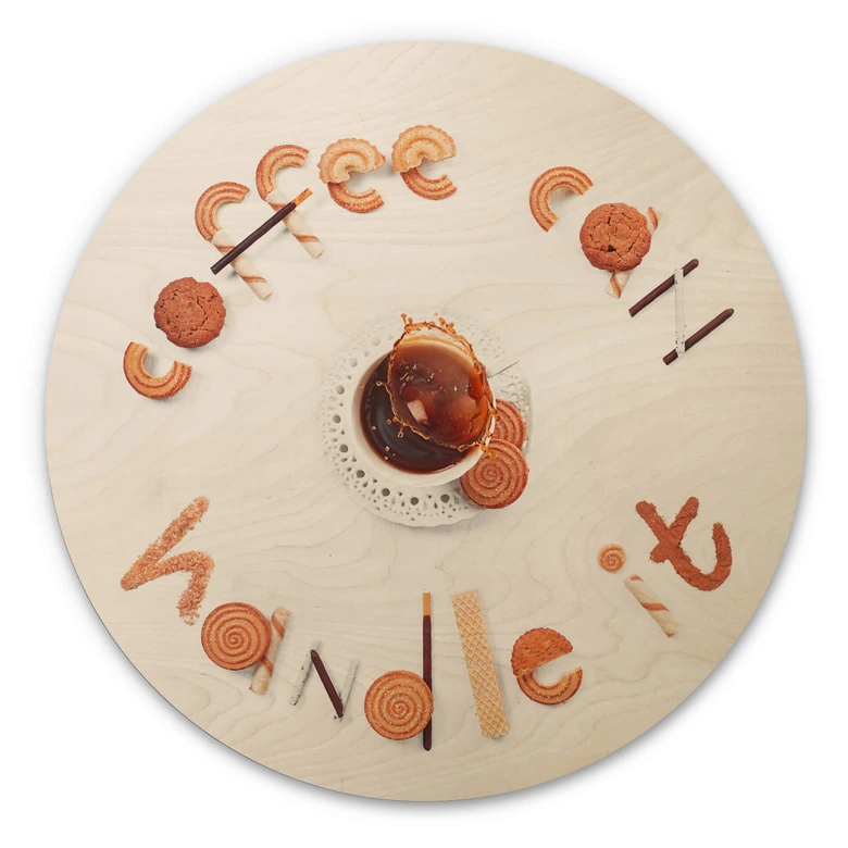 Wandcirkel Hout Belenko - Coffee can Handle it 