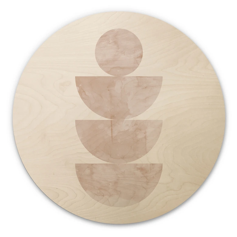 Holzbild Geometrisches Gleichgewicht - Abstrakte Komposition - Costa - Rund 