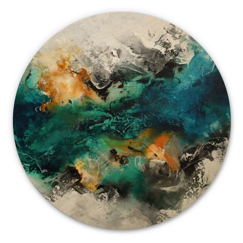 Trätavla färg dimma abstrakt - Fedrau - Rund 