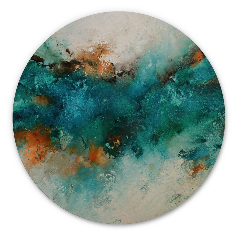 Holzbild Gefrorenes Wasser - Fedrau - Rund 