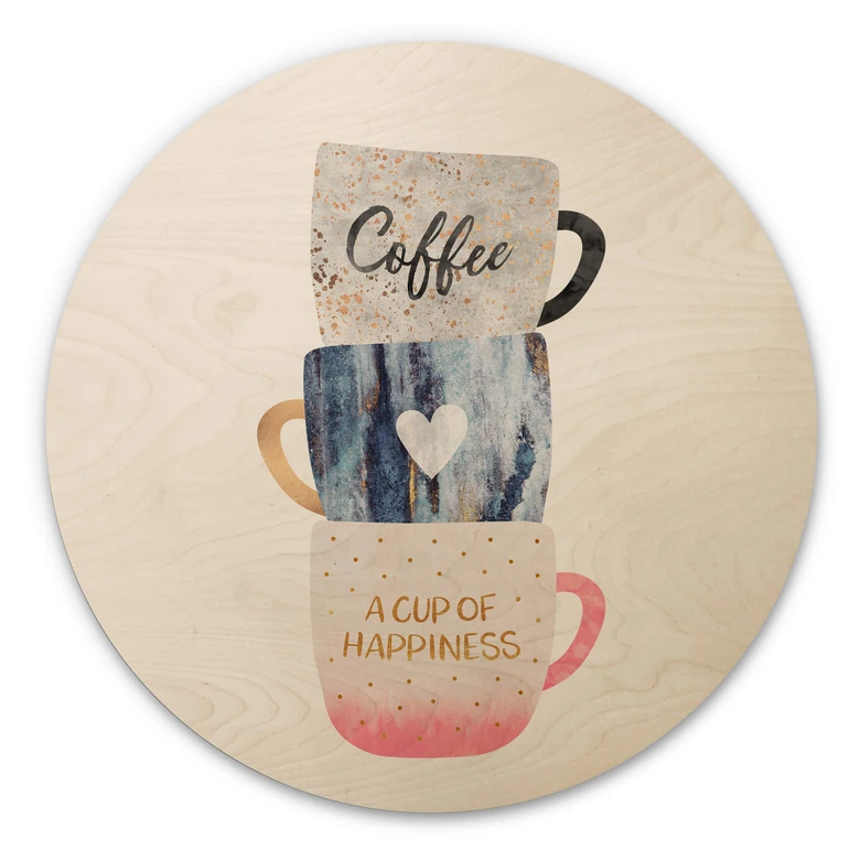 Wandcirkel Hout Fredriksson - a Cup of Happiness 