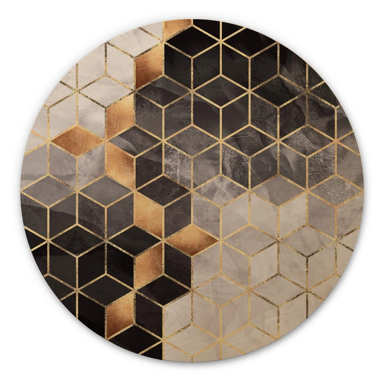 Wandcirkel Hout Fredriksson - Smoky Cubes 